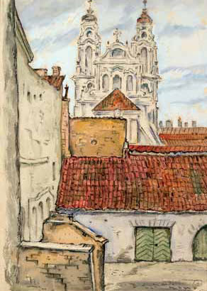 Костел Св. Котріни. 1906. Папір, темпера, акварель. 39,2×28,4