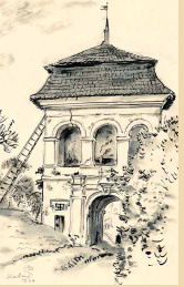 Кялме. Ворота. 1934. Папір, акварель, туш. 31x19