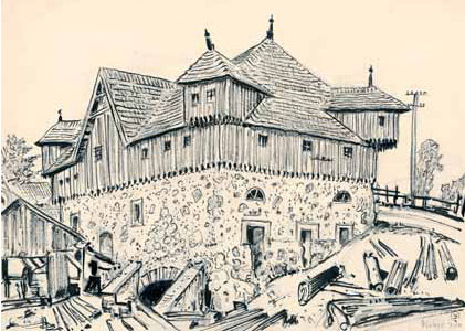 Плунге. Лісопилка. 1933. Папір, туш. 23,8×33,5