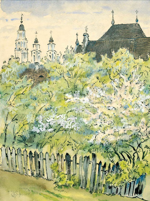 Каунас. Весна. 1923. Папір, акварель, олівець. 31,3×31,5